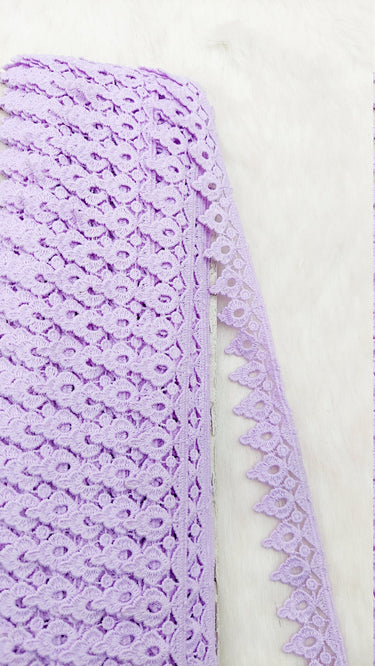 Floral Fringe Trim, Cotton Floral Embroidered Crafting Edging Lace Trim, Trim by 10 Yards